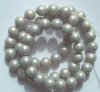 16 inch strand of 8mm Glass Pearls - Grey Rainbow Lustre 